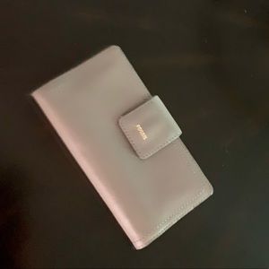 FOSSIL LOGAN RFID-BLOCKING TAB CLUTCH- GRAY